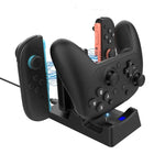 قاعدة شحن وتخزين 3 في 1 مع مؤشرات LED لوحدة تحكم Joy-Con وPro لنينتندو سويتش 2، SW-3ZC028