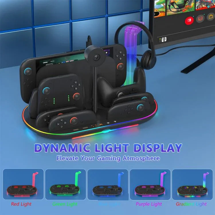 قاعدة شحن وتبريد متكاملة مع إضاءة RGB لجهاز نينتندو سويتش 2 JYS NS2322