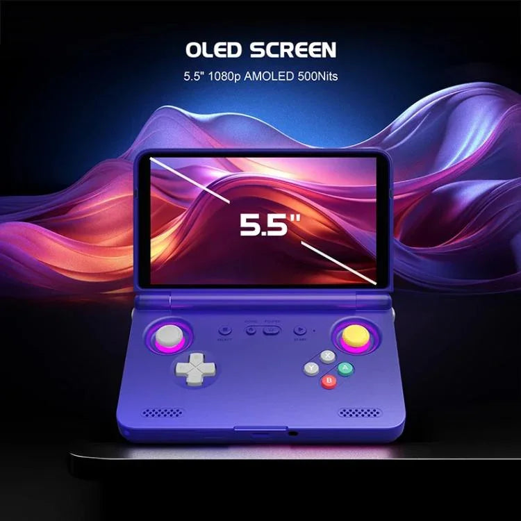 جهاز ألعاب Retroid Pocket Flip 2 بمعالج SD865، أندرويد 13، شاشة AMOLED بحجم 5.5 بوصة، واي فاي، بلوتوث، مشغل فيديو