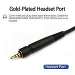 كابل سماعة رأس إصدار تعديل 2 متر لسماعات Sennheiser GAME ONE / GAME ZERO / PC 373D / GSP350 / GSP500 / GSP600، قابس مفرد، قابس مزدوج