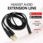 كابل تمديد 2 في 1 ذكر إلى أنثى 3.5 مم مع محول صوت لسماعات Razer Kraken V2، ZS0190