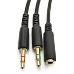 كابل تمديد 2 في 1 ذكر إلى أنثى 3.5 مم مع محول صوت لسماعات Razer Kraken V2، ZS0190