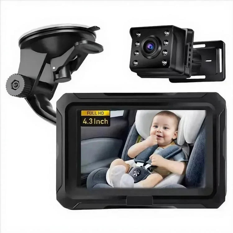جهاز مراقبة طفل للسيارة بدقة HD 1080P بشاشة 4.3 بوصة
