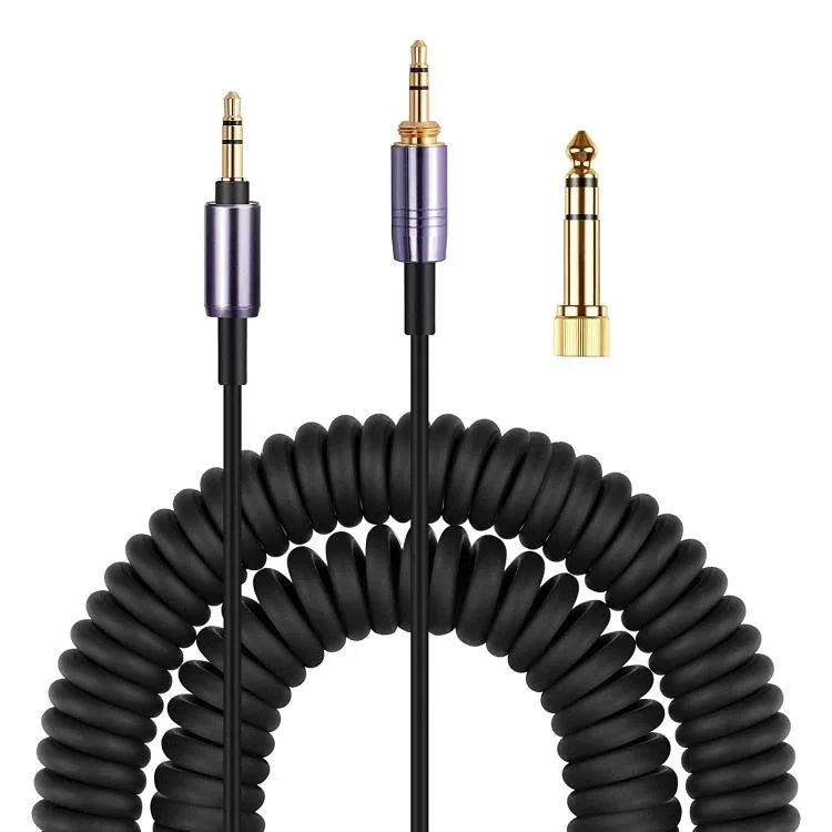 كابل صوت سماعة رأس نابضي، لسماعات Sony WH-1000XM3 / WH-1000XM2 / WH-1000XM4 / WH-H900N / WH-H800، نابض بطول 1.5 متر
