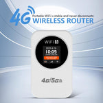 نقطة اتصال واي فاي محمولة 4G/5G راوتر محمول 300 ميجابت في الثانية مع عرض الوقت، بطارية مدمجة 3000 مللي أمبير، نسخة آسيا، نسخة أوراسية
