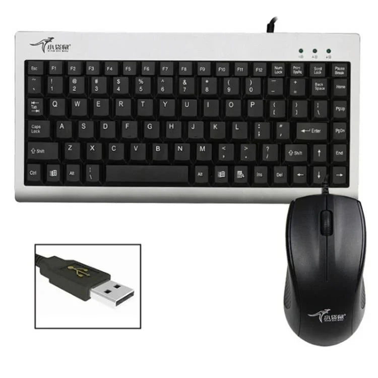 مجموعة لوحة مفاتيح وفأرة سلكية صناعية لأجهزة اللابتوب، USB وPS2 من Little Kangaroo DS-9821 DS-911