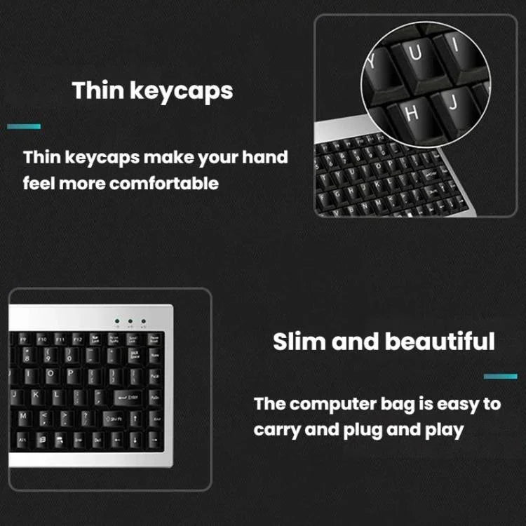 مجموعة لوحة مفاتيح وفأرة سلكية صناعية لأجهزة اللابتوب، USB وPS2 من Little Kangaroo DS-9821 DS-911