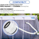 موصل خرطوم مسبح 1.5 بوصة ثنائي الاتجاه لـ Intex، Coleman، Hayward