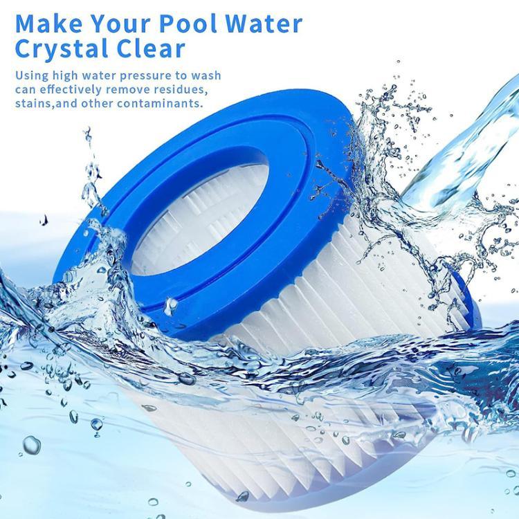 خرطوشة فلتر بديلة لمنظف المسبح لـ Bestway، Lay-Z-Spa، Coleman، SaluSpa، و Intex، خرطوشة VI