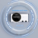 صندوق تعقيم وتجفيف فرشاة الأسنان وموس الحلاقة بالأشعة فوق البنفسجية من HUIYE مع شاشة LCD، معقم فرشاة أسنان كهربائية جداري بدون حفر