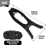 Canoe/Kayak Self-Locking Stainless Steel Anchor Clamp With Toothed Jaws, Black, Black + Metal Buckle, Black + Kayak Handrail, Black + Metal Buckle + Kayak Handrail