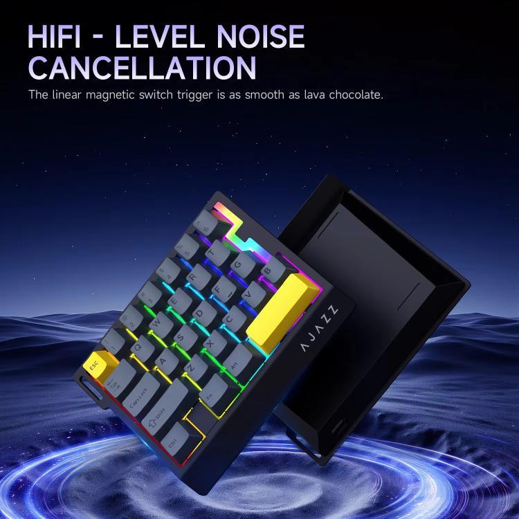 لوحة مفاتيح ألعاب سلكية بإضاءة خلفية RGB وإصدار HIFI بمفتاح أرز مغناطيسي من Ajazz AK029