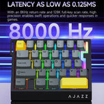لوحة مفاتيح ألعاب سلكية بإضاءة خلفية RGB وإصدار HIFI بمفتاح أرز مغناطيسي من Ajazz AK029