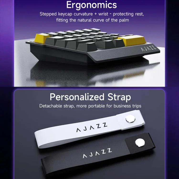 لوحة مفاتيح ألعاب سلكية بإضاءة خلفية RGB وإصدار HIFI بمفتاح أرز مغناطيسي من Ajazz AK029
