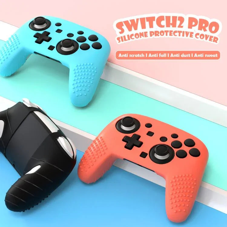 غطاء سيليكون ناعم ليد تحكم Switch 2 Pro مع قبضة مريحة للجلد