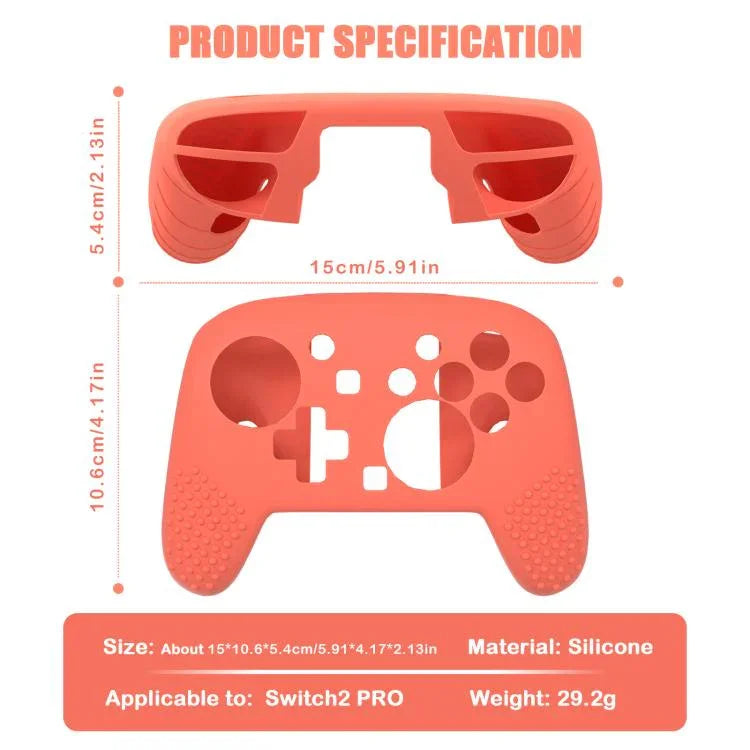 غطاء سيليكون ناعم ليد تحكم Switch 2 Pro مع قبضة مريحة للجلد