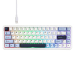 لوحة مفاتيح ميكانيكية سلكية بمفتاح مغناطيسي Ajazz AK680 MAX مع إضاءة RGB، أسود، أبيض، أسود رمادي أصفر، أزرق أبيض أزرق داكن، نقش جانبي بتدرج وردي، أسود بخطوط بارزة، أبيض بخطوط بارزة