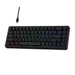 لوحة مفاتيح ميكانيكية سلكية بمفتاح مغناطيسي Ajazz AK680 MAX مع إضاءة RGB، أسود، أبيض، أسود رمادي أصفر، أزرق أبيض أزرق داكن، نقش جانبي بتدرج وردي، أسود بخطوط بارزة، أبيض بخطوط بارزة