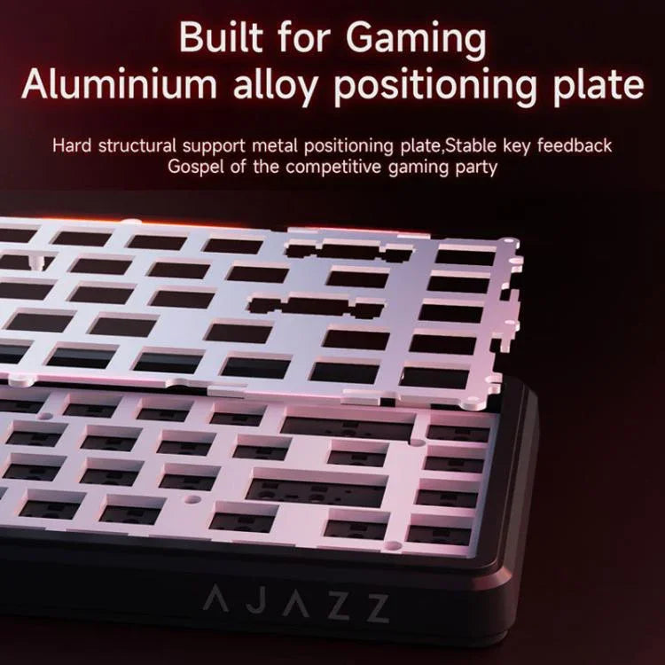 لوحة مفاتيح ميكانيكية سلكية بمفتاح مغناطيسي Ajazz AK680 MAX مع إضاءة RGB، أسود، أبيض، أسود رمادي أصفر، أزرق أبيض أزرق داكن، نقش جانبي بتدرج وردي، أسود بخطوط بارزة، أبيض بخطوط بارزة