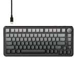 لوحة مفاتيح ميكانيكية قابلة للتبديل الساخن Ajazz AK820 MAX مع حشية و75 مفتاح وإضاءة RGB، مفتاح مثلجات ثلاثي الوضع أسود رمادي أصفر، مفتاح مغناطيسي سلكي أسود رمادي أصفر، مفتاح مغناطيسي سلكي محفور جانبي بتدرج رمادي