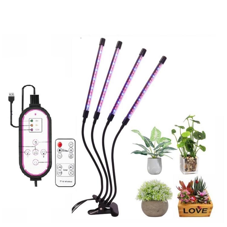 Clip-On Plant Grow Light Full Spectrum Plant Lights With Remote Control, 2 Head, 3 Head, 4 Head
