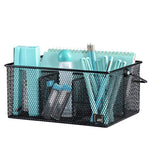 سلة تنظيم أدوات المائدة الحديدية بمقبض مقسمة لتخزين الأدوات وتجفيفها للمطبخ وأدوات التنظيف وتناول الطعام