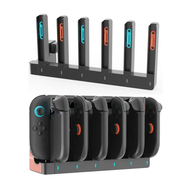 محطة شحن 6 في 1 من ipega لشحن وحدات تحكم Joy-Con لجهاز نينتندو سويتش 2، قاعدة شحن PG-SW2189