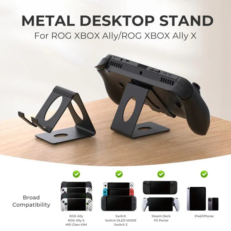 حامل مكتب معدني عالمي من JYS لأجهزة الألعاب المحمولة متوافق مع ROG Xbox Ally/X، سويتش، Steam Deck و Lenovo Legion Go، حامل مكتب أبيض، حامل مكتب أسود