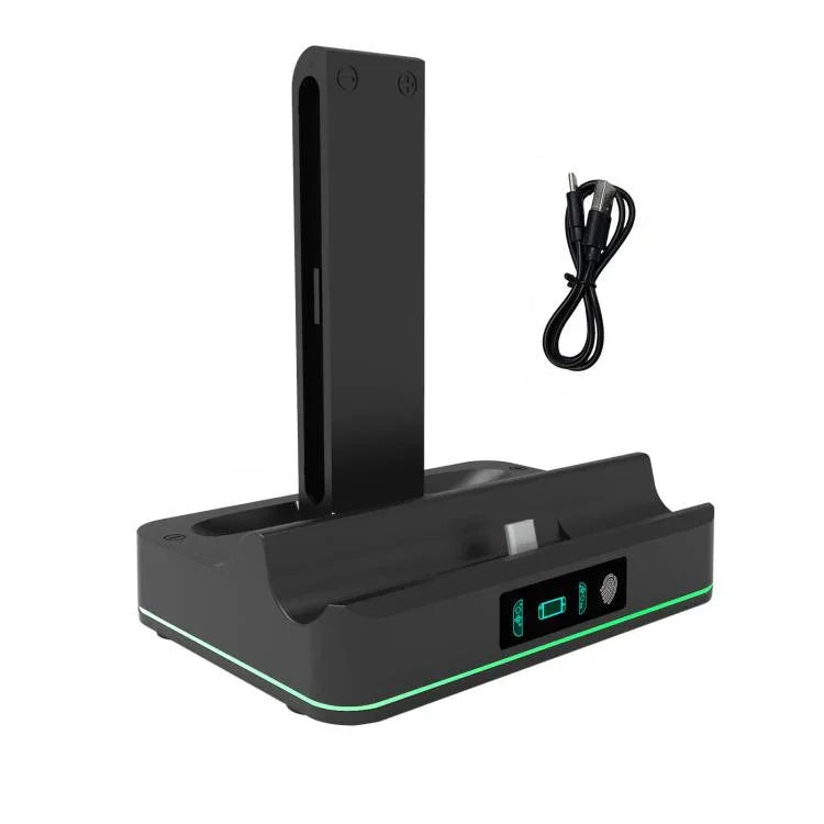 قاعدة شحن LED RGB من KJH لجهاز نينتندو سويتش 2 ووحدة تحكم Joy-Con، محطة شحن سريعة