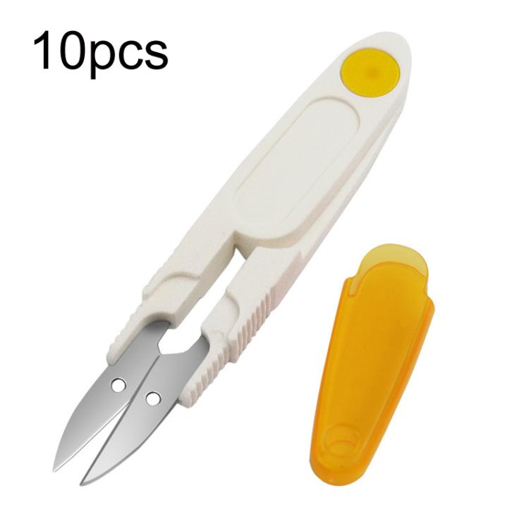 10pcs Household Cross Stitch Clothing Thread Transparent Cover Scissors, Purple, Yellow, Blue, Red