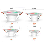 مصباح سقف مدمج متوافق مع Tuya Zigbee RGB+CW+WW قابل للتعتيم LED، 7 واط 3.5 بوصة، 10 واط 4 بوصة، 15 واط
