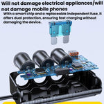 226W 3 In 1 Car Cigarette Lighter Digital Display PD Fast-Charging Car Charger, C33