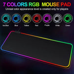 لوحة ماوس ولوحة مفاتيح مضيئة LED Micro-USB مع أضواء RGB ملونة وحافة محكمة سميكة، 250x350x3 مم، 250x350x4 مم، 300x800x3 مم، 300x800x4 مم، 400x900x3 مم، 400x900x4 مم