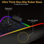 لوحة ماوس ولوحة مفاتيح مضيئة LED Micro-USB مع أضواء RGB ملونة وحافة محكمة سميكة، 250x350x3 مم، 250x350x4 مم، 300x800x3 مم، 300x800x4 مم، 400x900x3 مم، 400x900x4 مم