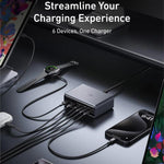شاحن مكتبي برايم 200 واط جاليوم نيتريد 4 Type-C + 2 USB 6 منافذ، قابس الولايات المتحدة، A2683