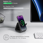 محطة شحن لاسلكي مغناطيسية مكتبية 3 في 1 ANKER B2599 بقوة 15 واط لهواتف iPhone، iWatch، AirPods، قابس أمريكي