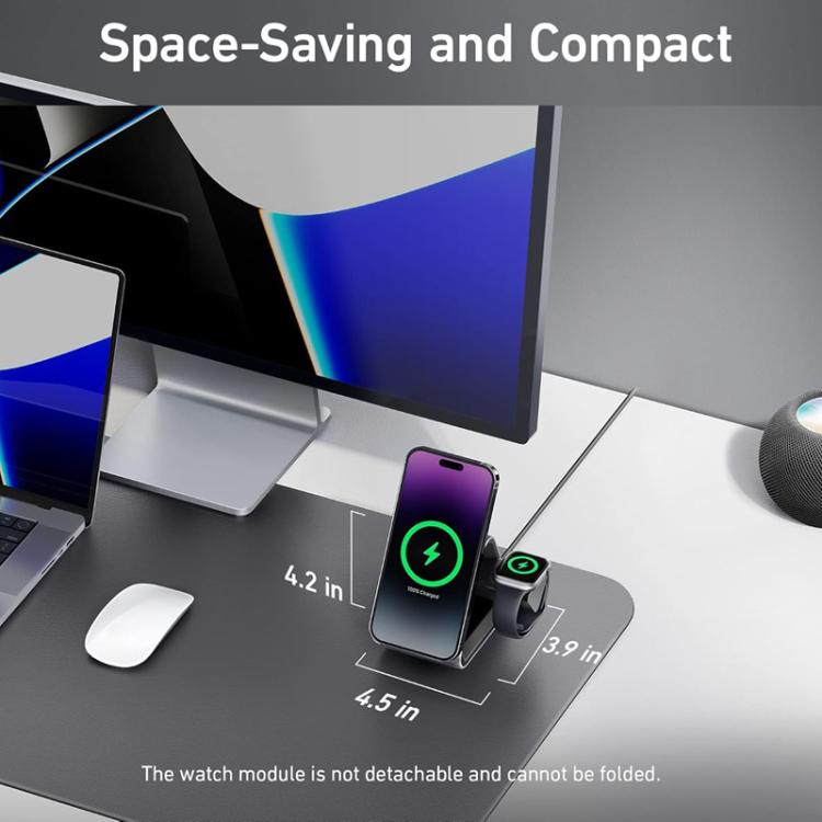 محطة شحن لاسلكي مغناطيسية مكتبية 3 في 1 ANKER B2599 بقوة 15 واط لهواتف iPhone، iWatch، AirPods، قابس أمريكي