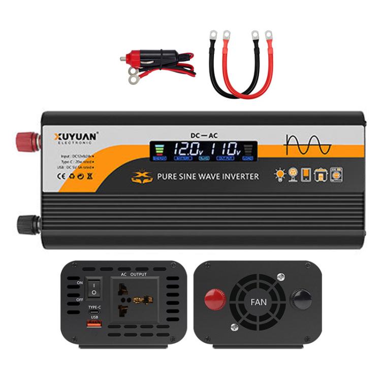 12V / 24V To 220V Pure Sine Wave Inverter Universal Car Power Converter, 800W Black, 1400W Black, 2000W Black, 3000W Black, 3600W Black, 4000W Black, 800W Red, 1400W Red, 2000W Red, 3000W Red