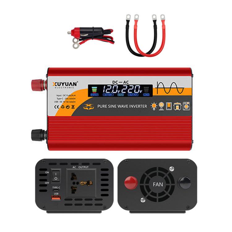 12V / 24V To 220V Pure Sine Wave Inverter Universal Car Power Converter, 800W Black, 1400W Black, 2000W Black, 3000W Black, 3600W Black, 4000W Black, 800W Red, 1400W Red, 2000W Red, 3000W Red