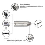 Metal Housing 3.5mm Female 1/8 TRS to Carnott Male XLR Male Audio Adapter