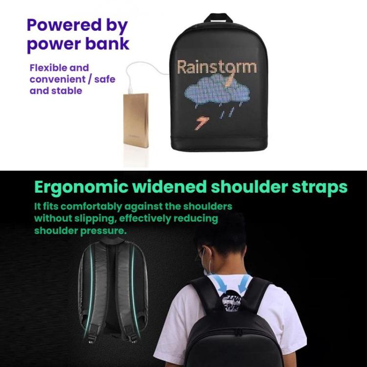 LED Illuminated Backpack Waterproof Casual Sports Student Bag