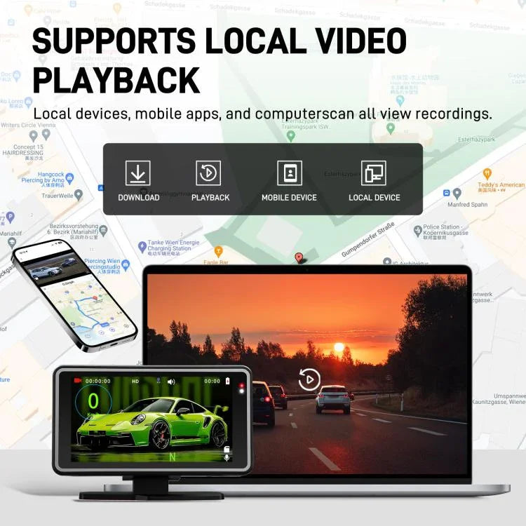 كاميرا سيارة 5 بوصة بدقة 1080P مع شاشة عرض HUD وWiFi، موديل L5965