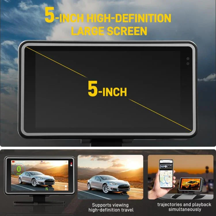 كاميرا سيارة 5 بوصة بدقة 1080P مع شاشة عرض HUD وWiFi، موديل L5965