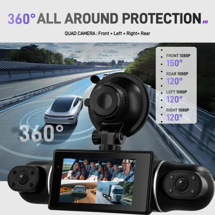 كاميرا DVR سيارة 3 بوصة بدقة 2K مع تسجيل رباعي WiFi ومسجل سيارة عالي الدقة مع حساس جاذبية 1080P، موديل L5942