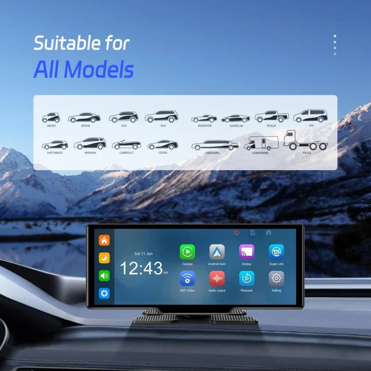 مسجل سيارة بدقة 4K HD ملاح سيارة Carplay شاشة مركزية للسيارة، A4473