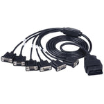 OBD2 Male To 6 DB9 Female Adapter Diagnostic Tool Connection Cable, Male To 6 DB9 Female
