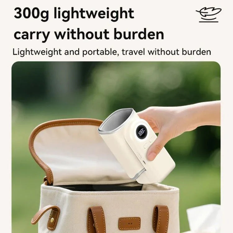 غطاء سخان زجاجات أطفال محمول، غطاء تسخين لاسلكي مزود ببطارية مدمجة 10000mAh وضوء ليلي