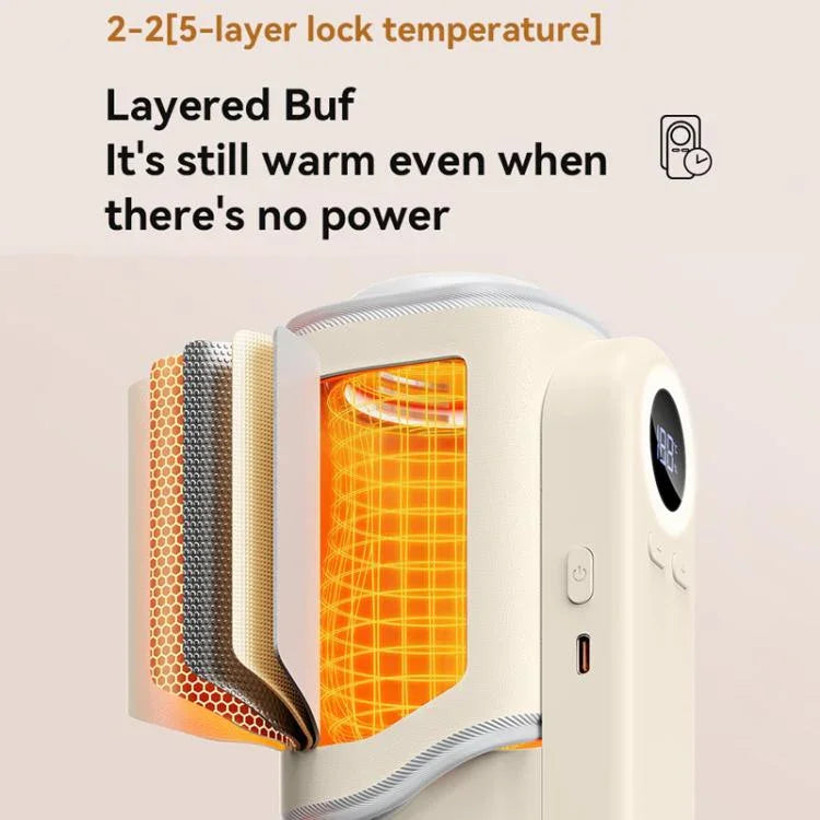 غطاء سخان زجاجات أطفال محمول، غطاء تسخين لاسلكي مزود ببطارية مدمجة 10000mAh وضوء ليلي