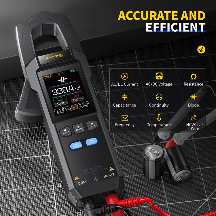 FNIRSI Fully Automatic Intelligent Current Clamp Multimeter, DMC-100