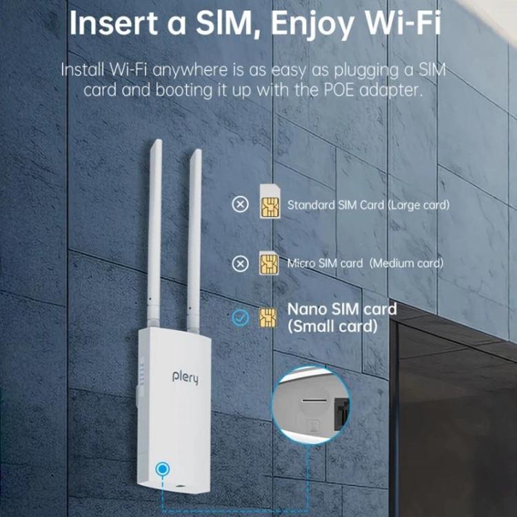 COMFAST Plery R702 راوتر لاسلكي خارجي 4G LTE مقاوم للماء IP66 يدعم شريحة SIM عالمية، قابس الاتحاد الأوروبي، قابس الولايات المتحدة، قابس المملكة المتحدة، قابس أستراليا